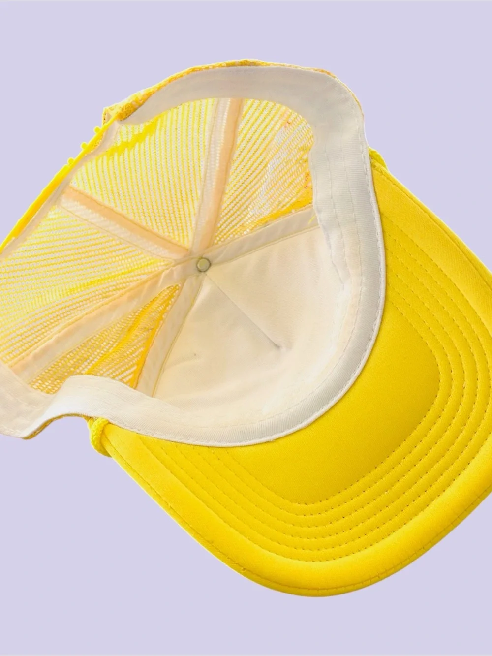 Vintage y2k Yellow and White 'Your Boyfriend Is Corny' Trucker Hat